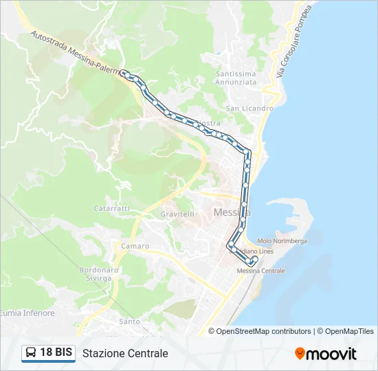 18 BIS Bus Line Map