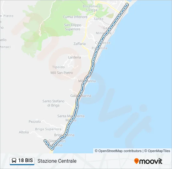 18 BIS Bus Line Map