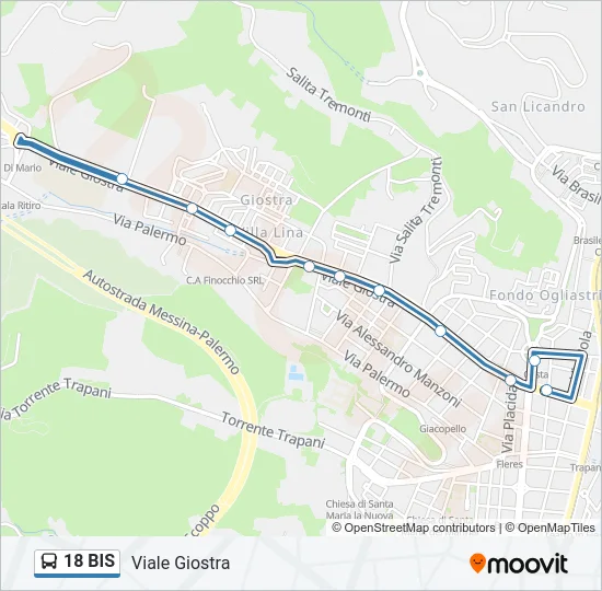 18 BIS Bus Line Map