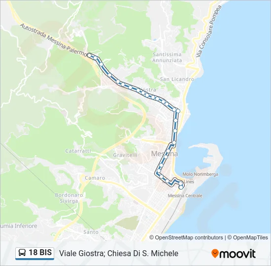 18 BIS Bus Line Map