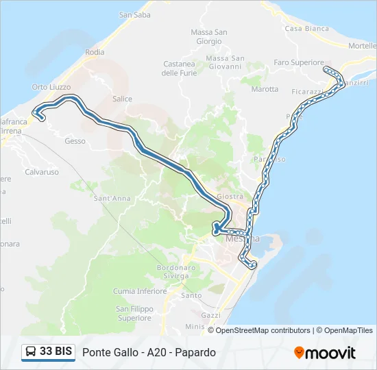 33 BIS Bus Line Map