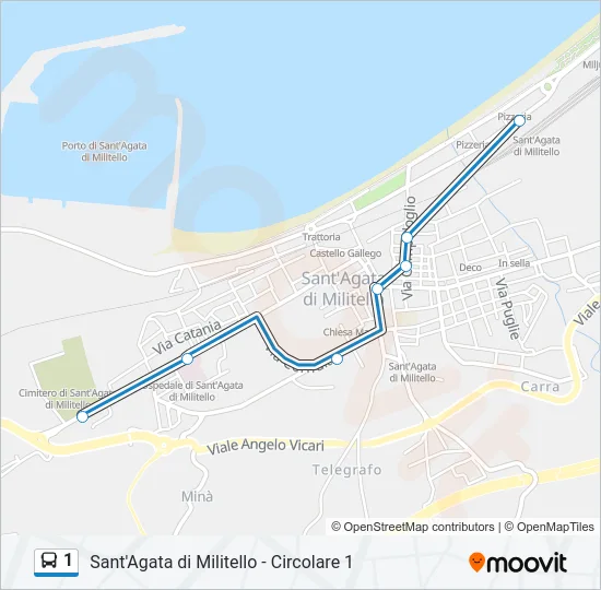 1 Bus Line Map