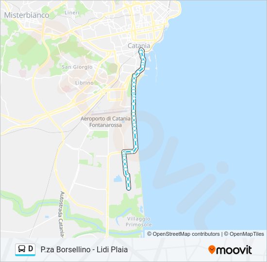 Percorso linea bus D