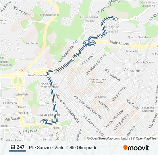 247 Bus Line Map