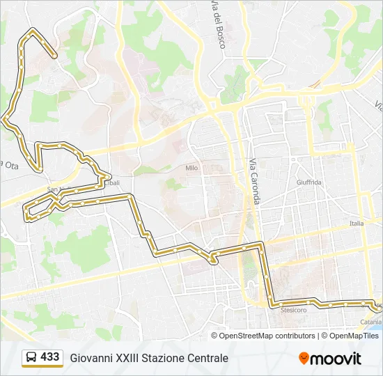 433 Bus Line Map