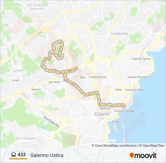 433 Bus Line Map