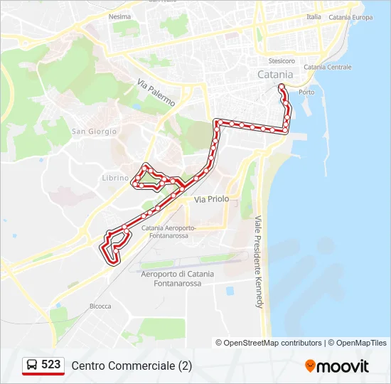 523 Bus Line Map