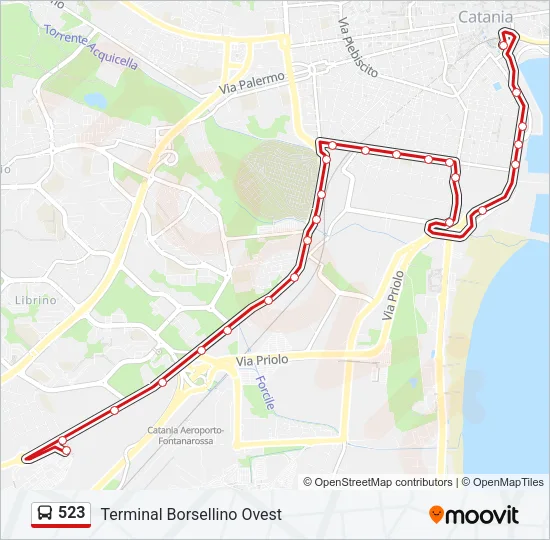 523 Bus Line Map
