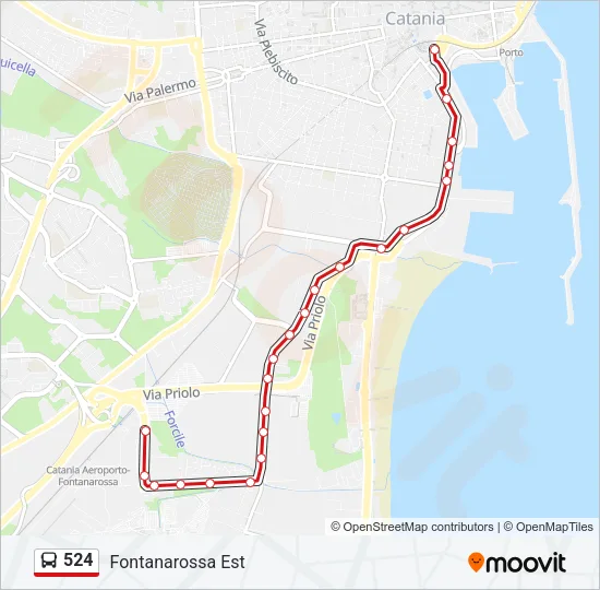 524 Bus Line Map