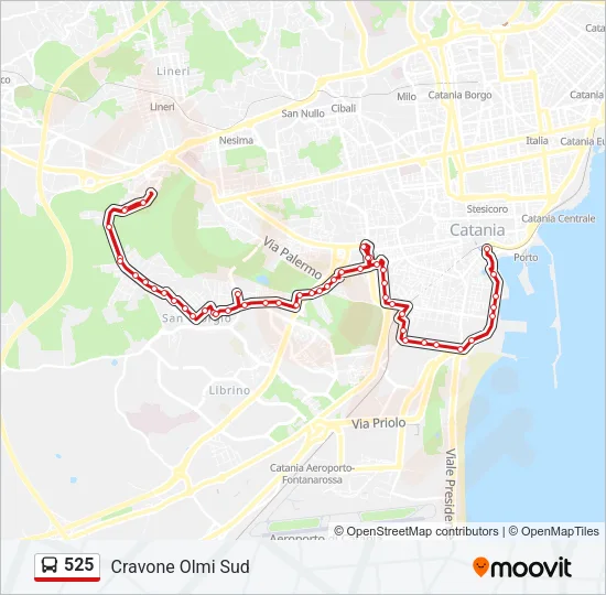 525 Bus Line Map