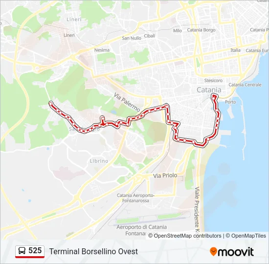 525 Bus Line Map
