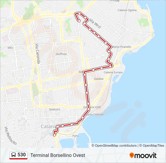 530 Bus Line Map