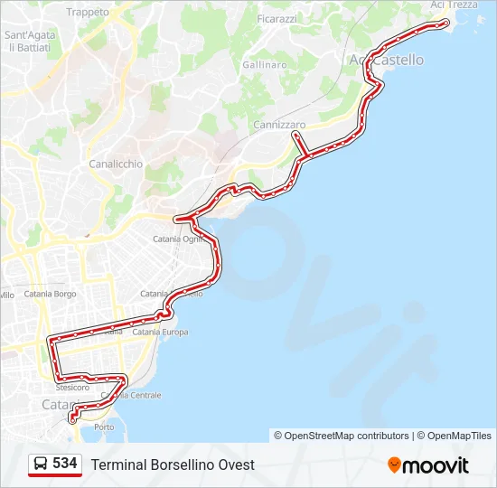 534 Bus Line Map