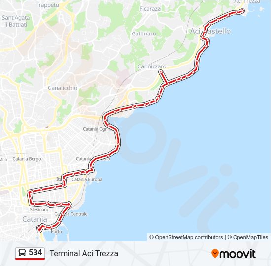 Percorso linea bus 534