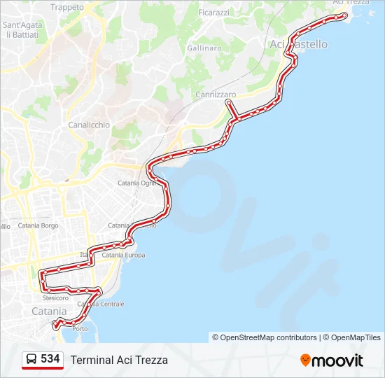 534 Bus Line Map