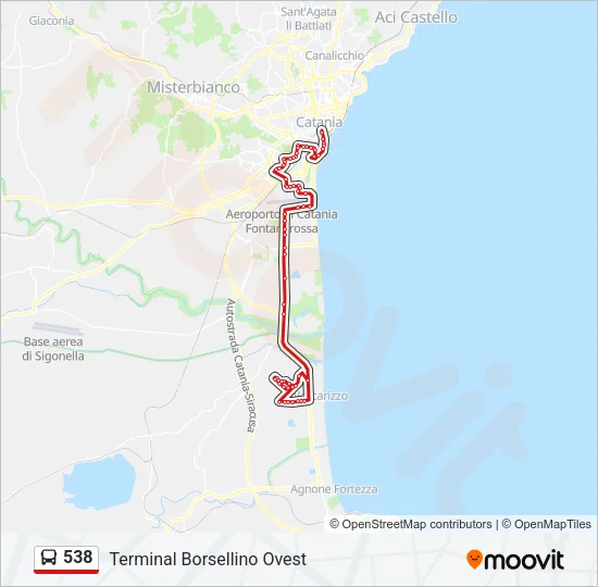 538 Bus Line Map