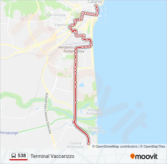 538 Bus Line Map
