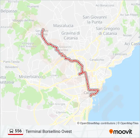 556 Bus Line Map