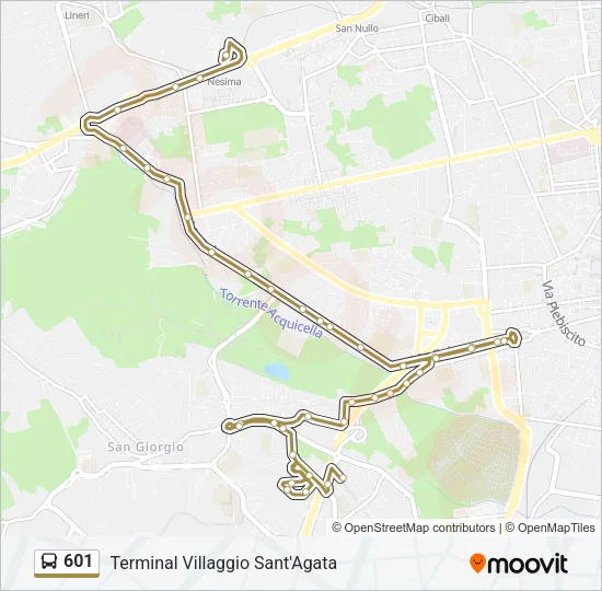 601 Bus Line Map