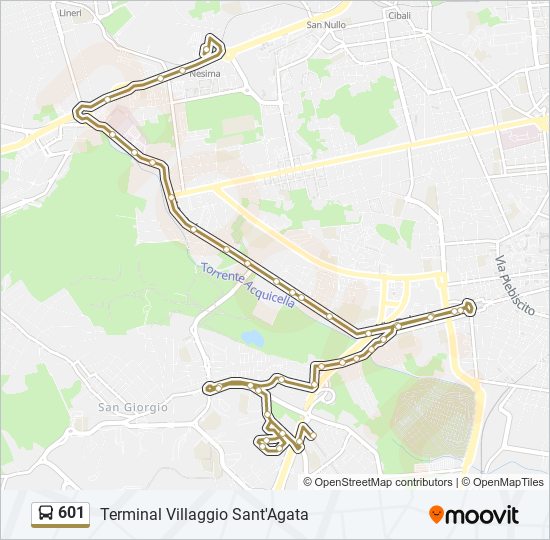 601 Route: Schedules, Stops & Maps - Terminal Villaggio Sant'agata 