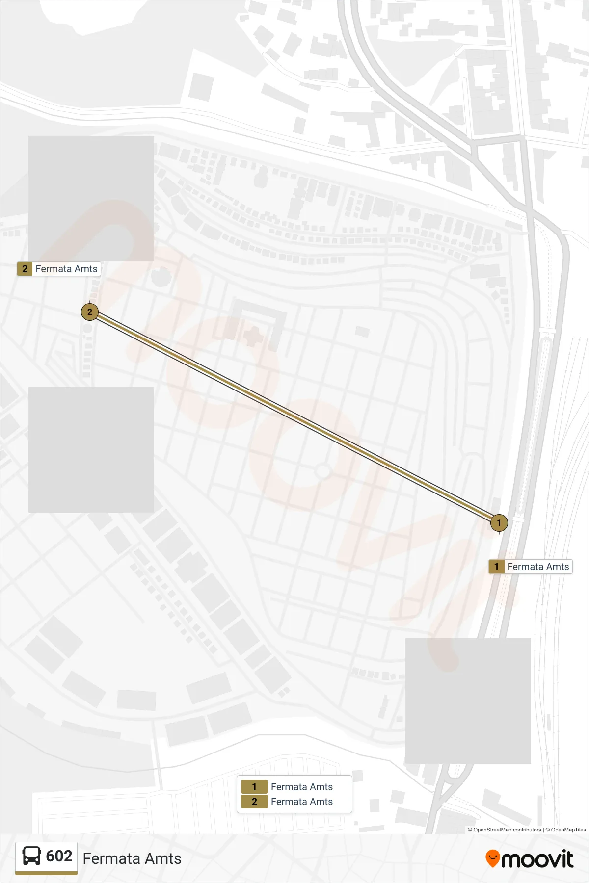 Linea 602 bus (Fermata Amts) - Percorsi e fermate sulla mappa