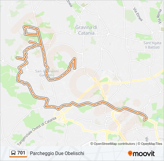 Percorso linea bus 701