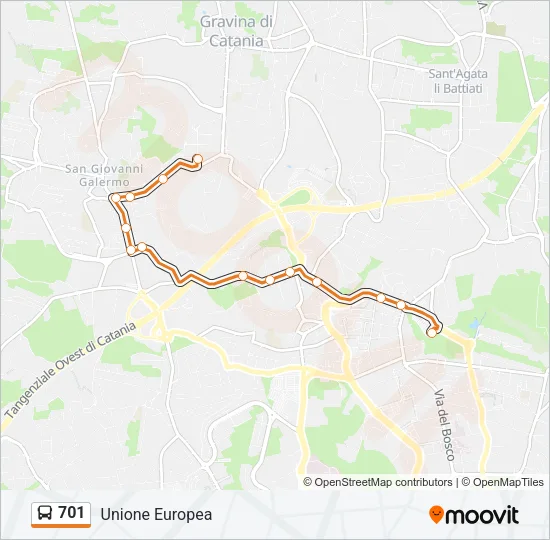 701 Bus Line Map