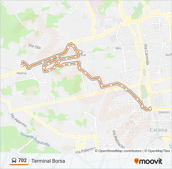 702 Bus Line Map