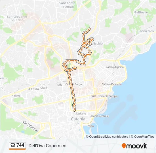 744 Bus Line Map