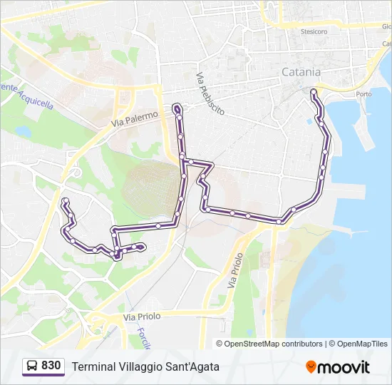 830 Bus Line Map