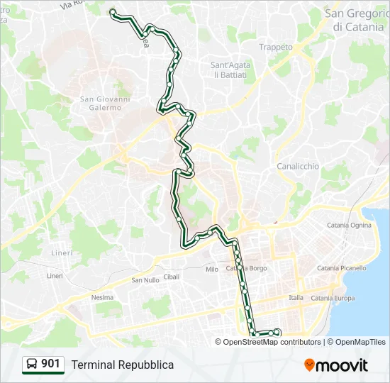 901 Bus Line Map