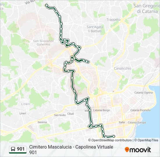 901 Bus Line Map
