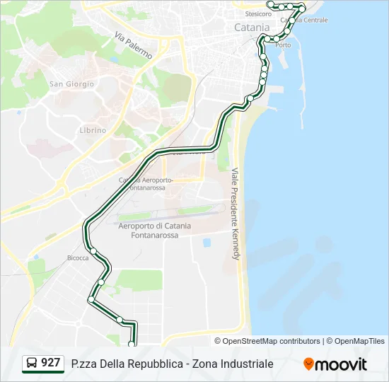 927 Bus Line Map