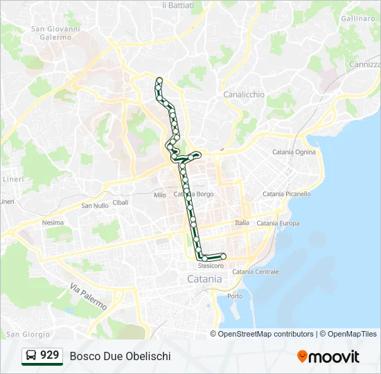929 Bus Line Map