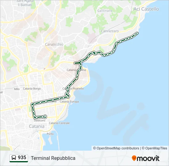 935 Bus Line Map