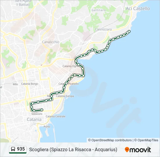 935 Bus Line Map