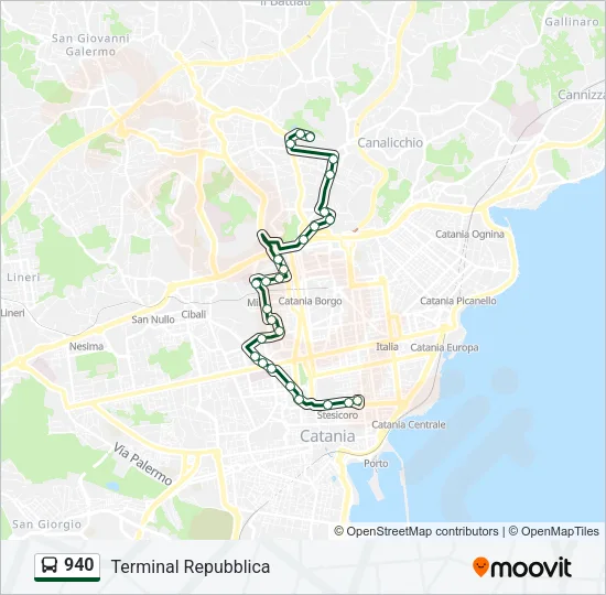 940 Bus Line Map
