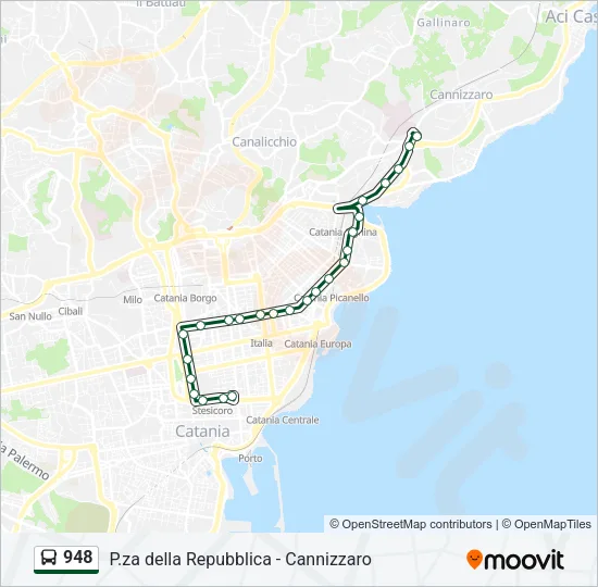 948 Bus Line Map