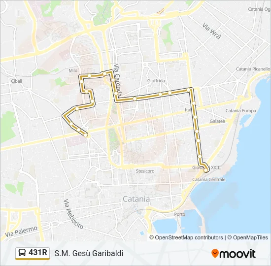 431R Bus Line Map