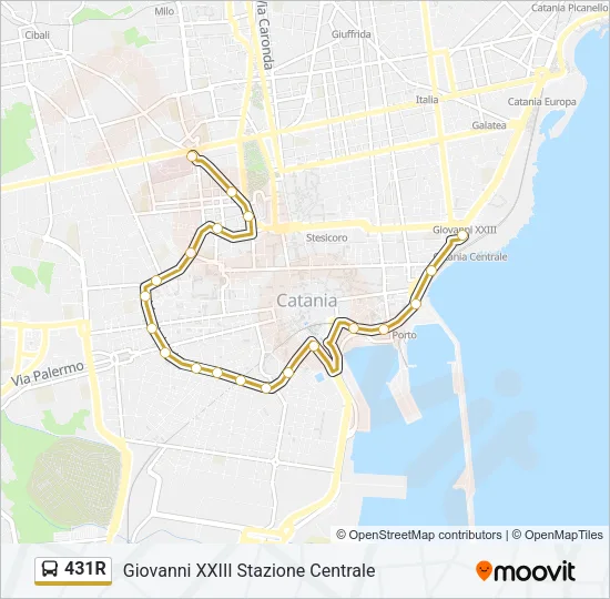 431R Bus Line Map