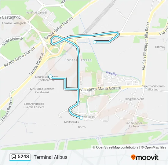 524S Bus Line Map