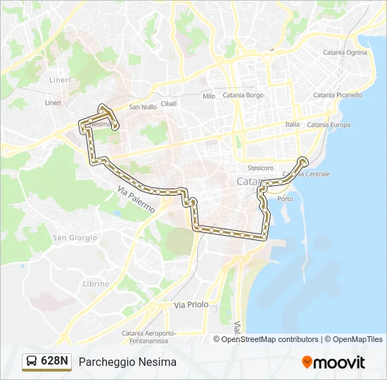 628N Bus Line Map