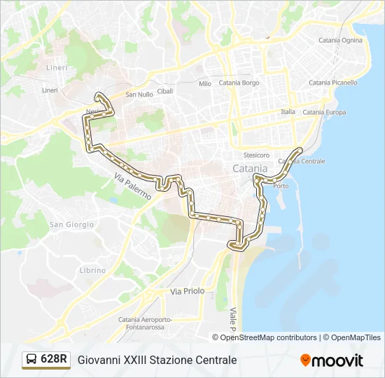 628R Bus Line Map