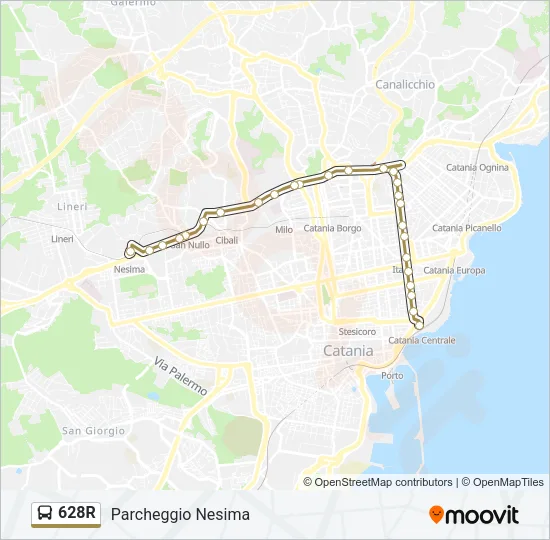 628R Bus Line Map