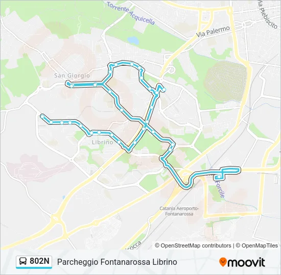 802N Bus Line Map