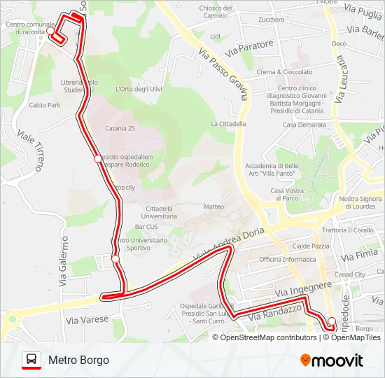 METRO SHUTTLE Bus Line Map