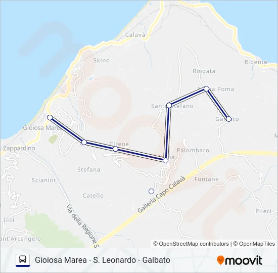Percorso linea bus MAGISTRO