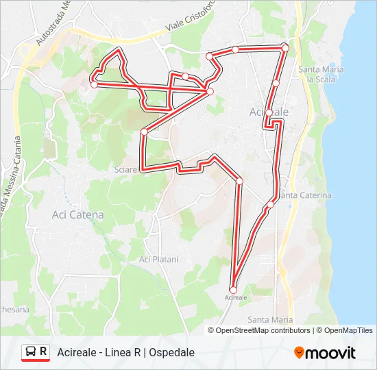 R Bus Line Map