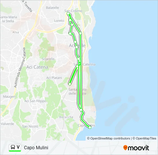 V Bus Line Map