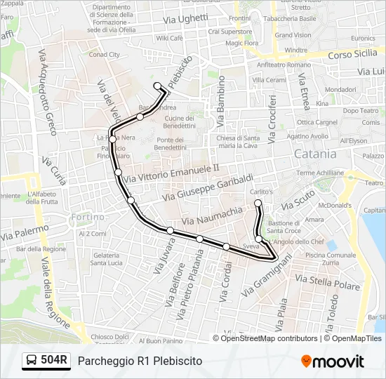 504R Bus Line Map